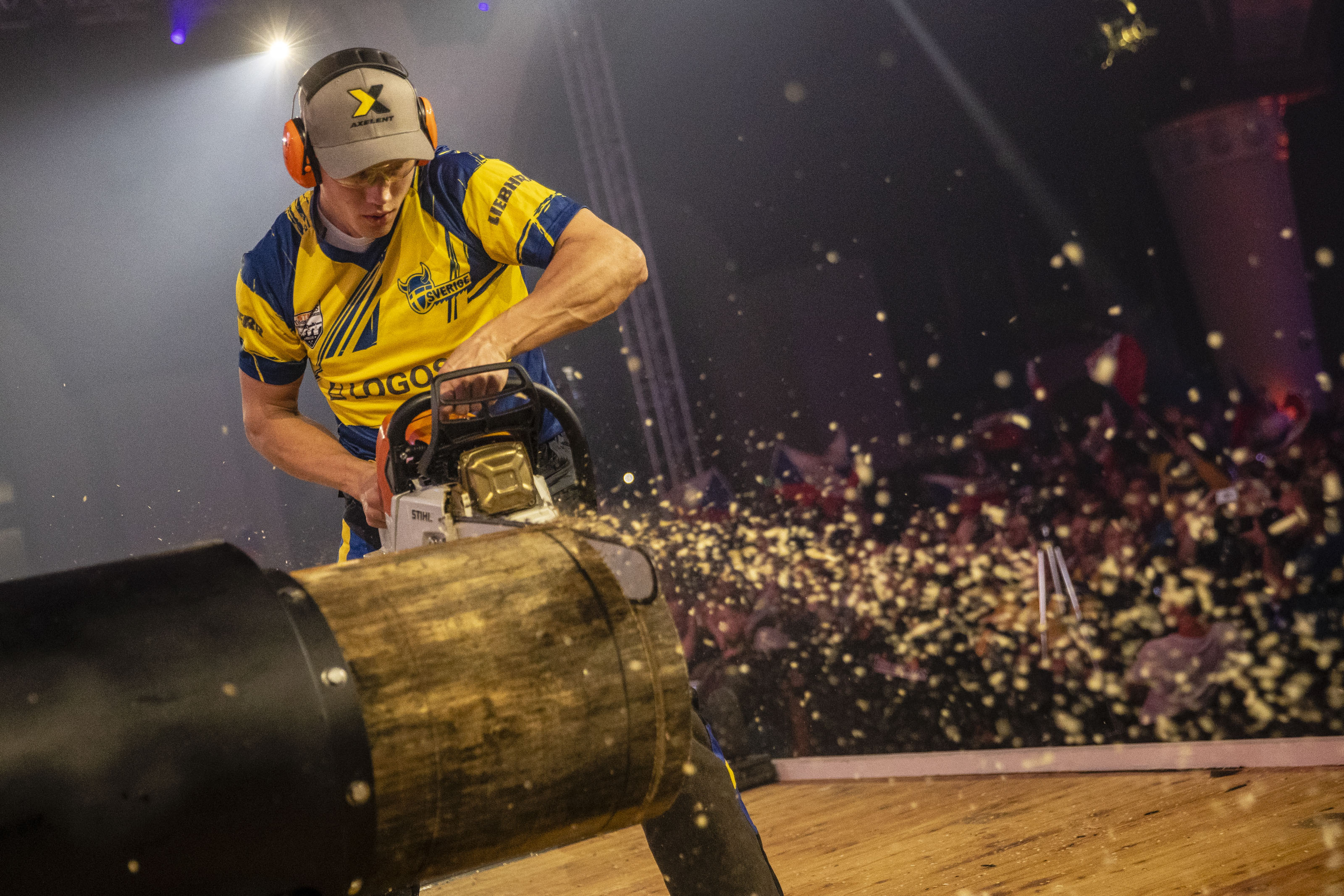 Ferry Svan under VM i Prag 2019. Foto: STIHL TIMBERSPORTS®