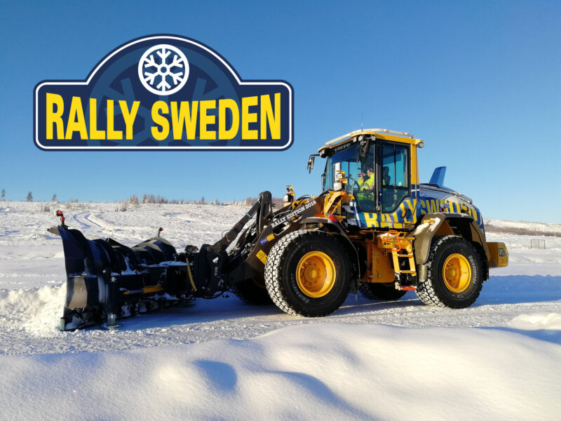 Volvo hjullastare L60H under Rally Sweden 2019.